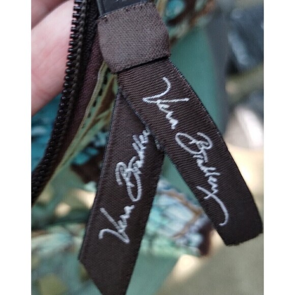 Vera Bradley Java Blue Wallet Brown and Blue Paisley all over Print Preloved - Picture 4 of 8